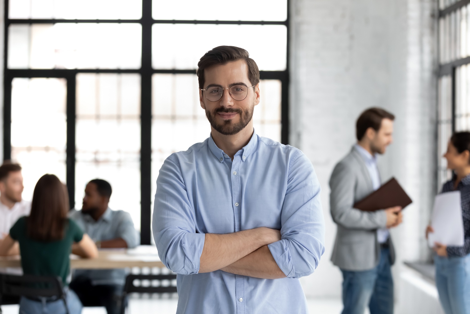 A man wearing glasses